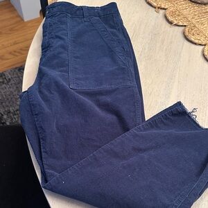 AMO Dark Blue Corduroy Cropped Pants